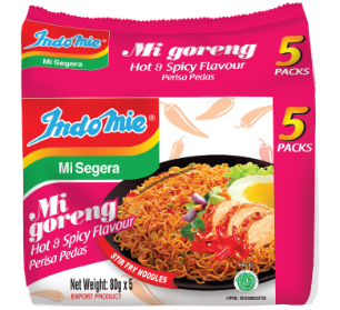 Indomie Instant Noodles Mi Goreng Hot & Spicy Flavour 80g x 5Pcs