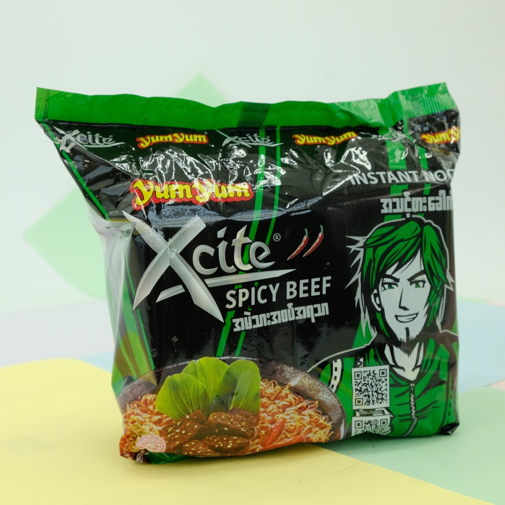 Yum Yum Instant Noodle Xcite Spicy Beef Flavour 350g (70g x 5Pcs)