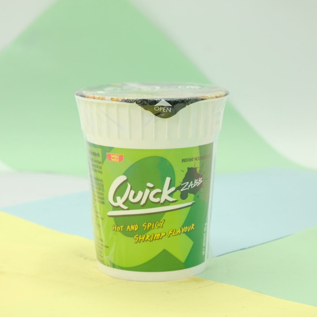 Quick Instant Noodles Cup Hot And Spicy Shrimp Flavour 55g