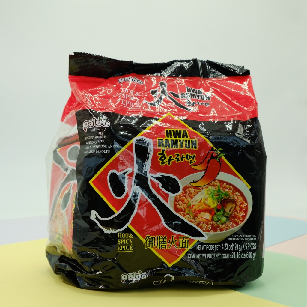 Paldo HWA RAMYUN Instant Noodle with Soup Base 600g (120g x 5PKGS)