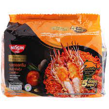 NISSIN Instant Noodles Tom Yum Shrimp Paste Creamy Sauce Flavour 355g (71g x 5Pcs)