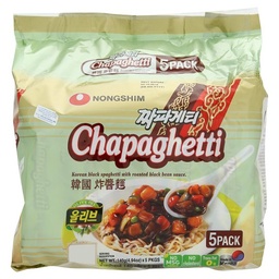 NONGSHIM Instant Noodle Chapagetti Korean Black Spaghetti With Roasted Chajang Sauce 700g (140g x 5Pcs)