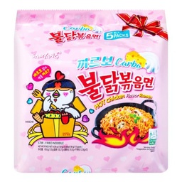 SAMYANG Buldak Carbonara Stir-Fried Instant Noodle Hot Chicken Flavor Ramen 650g (130g x 5Pcs)